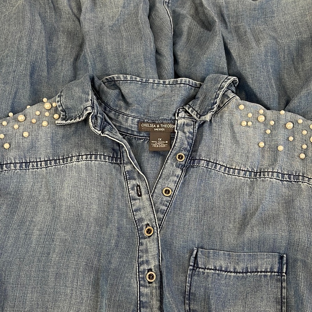 Women’s Chelsea & Theodore jean dress 1X - Picture 2 of 3